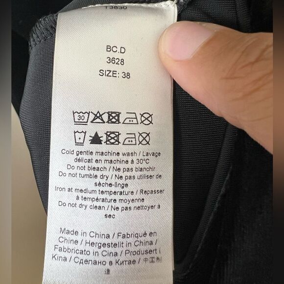 GANNI Black Long Sleeve U-Neckline Velvet Jersey Ruched Mini Dress Size US 6 - Picture 11 of 14